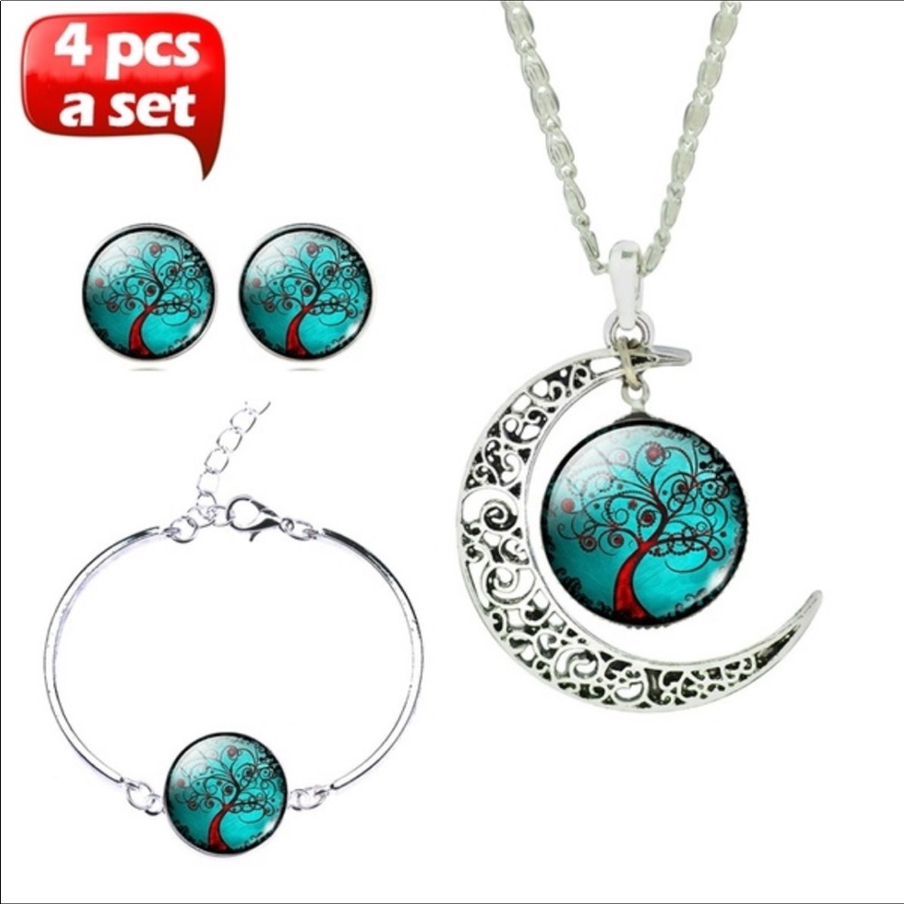 🆕 Datura blooms tree 4 pcs jewelry set